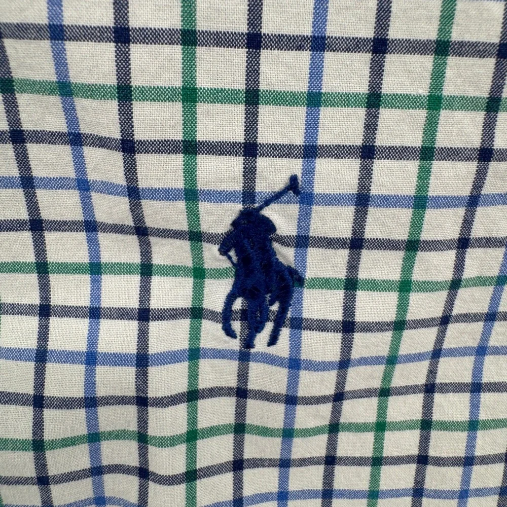 Ralph Lauren Shirt Boys Size Large‎ 16.5 Slim Fit Plaid Button Down Long Sleeve